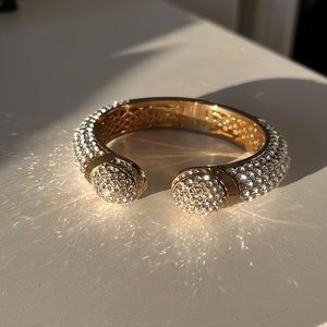 JOAN BOYCE “Kissable” Pave Crystal Cuff Bangle Bracelet